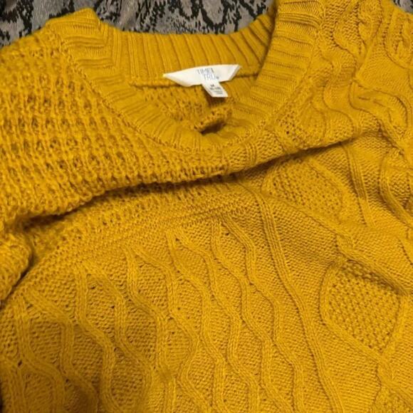 Time and Tru Mixed Stitch Gold Tea Sweater, Midweight, Size Medium, New with Tag - Picture 8 of 8